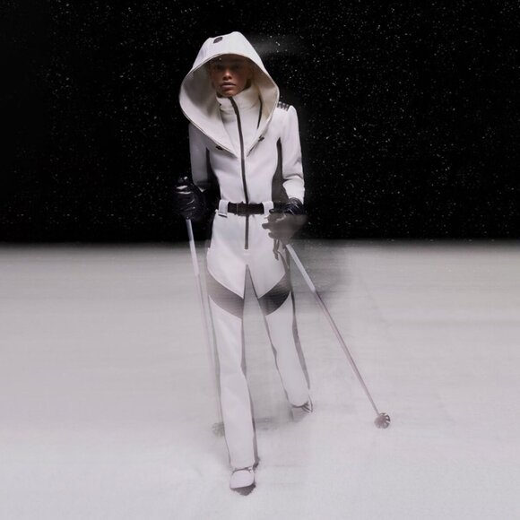 Mackage Elle Snow Fill Jumpsuit in Off White/Black - Picture 2 of 16